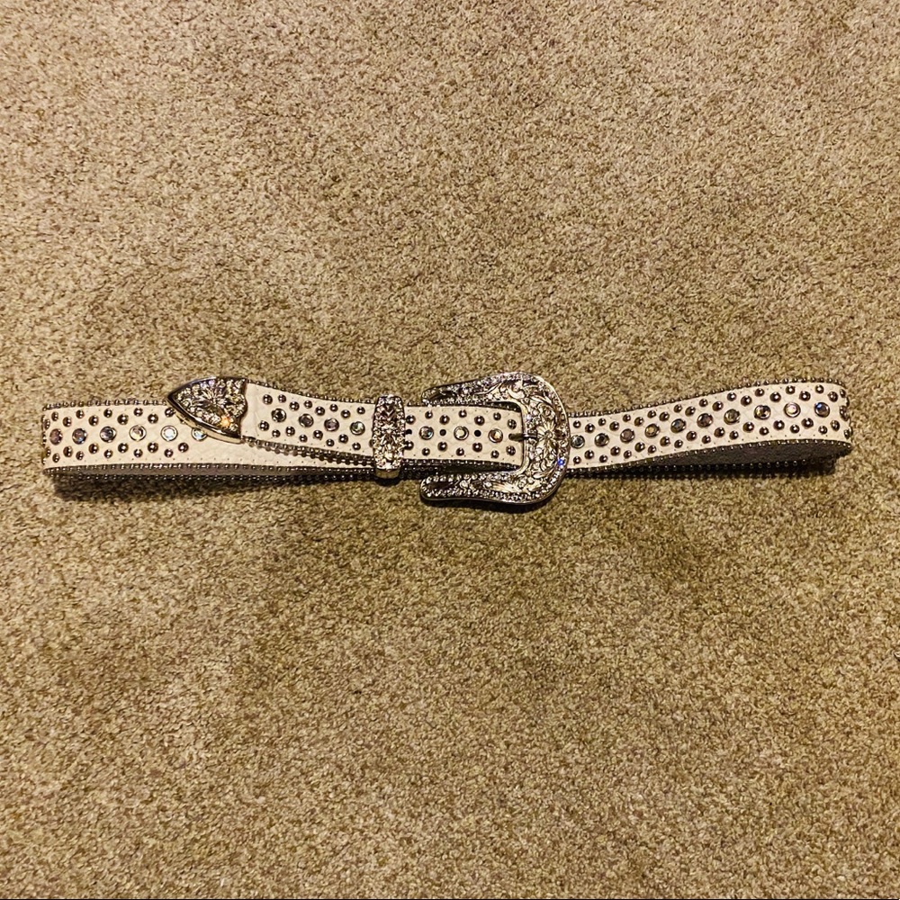 GENUINE LEATHER - WHITE / SILVER - BELT